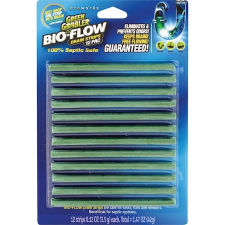 Green Gobbler Bio-Flow 1.47 Oz. Drain Cleaner Strips, 12PK G0658D